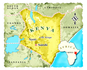 Map of Kenya Robert Baden-Powell Resting Place