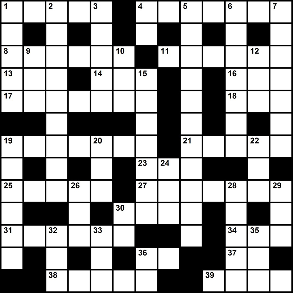 Illustration Of Blank Crossword Puzzle